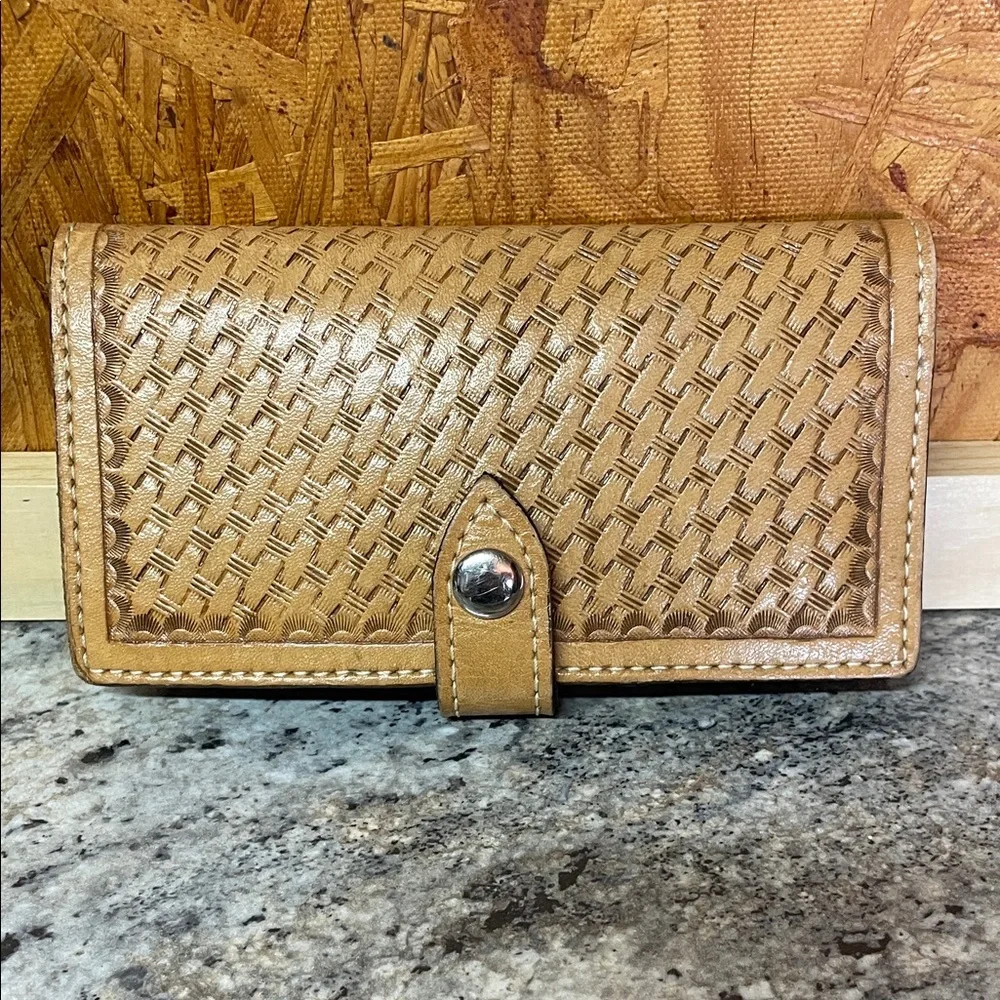 Western Tan and Black Woven Wallet